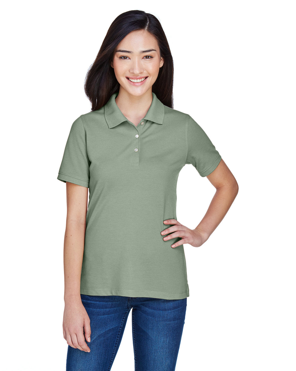 Harriton Ladies' 5.6 oz. Easy Blend? Polo