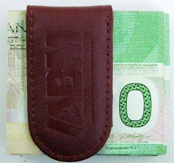 Leather Money Clip brown