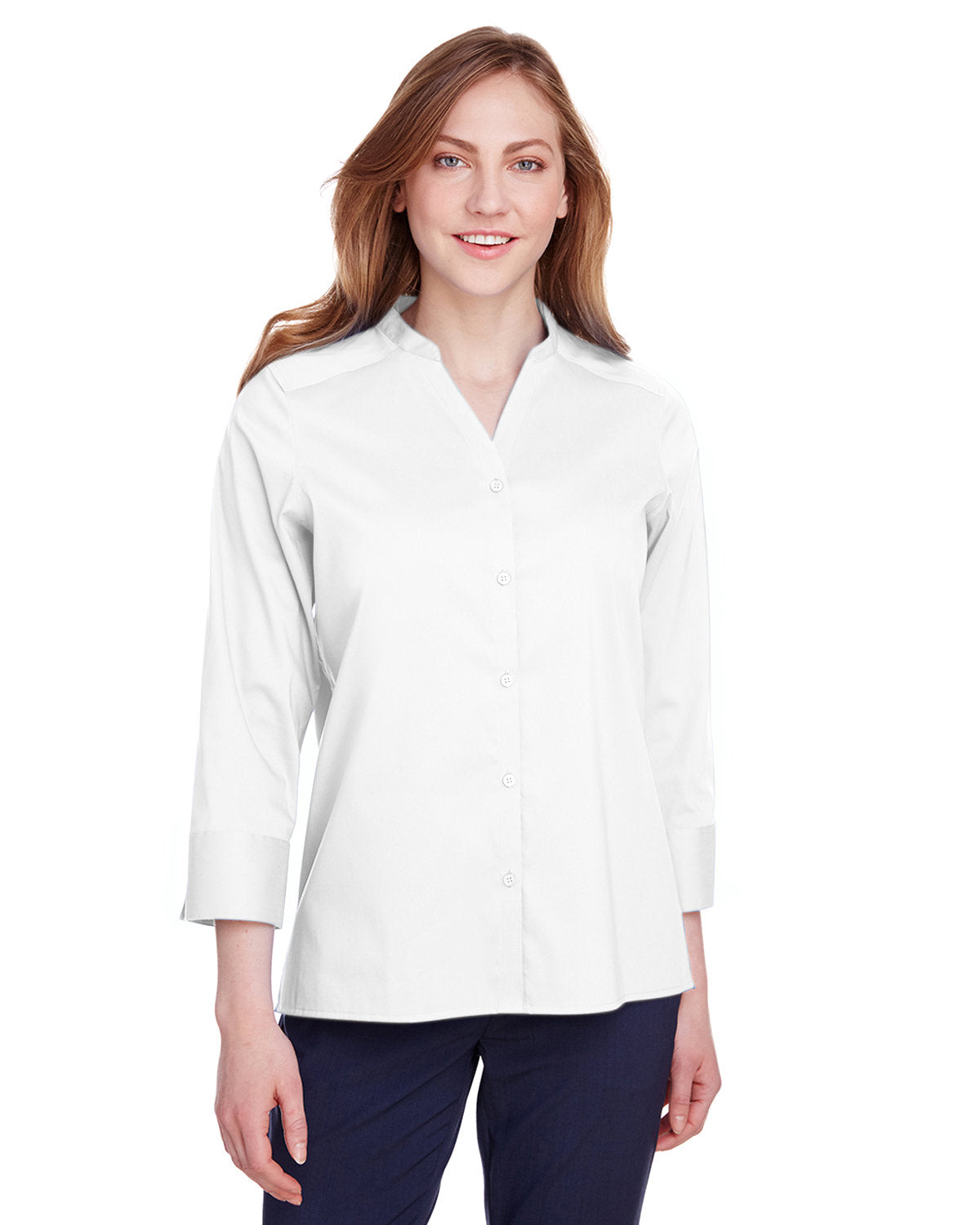 DEVON AND JONES Ladies' Crown Collection® Stretch Broadcloth 3/4 Sleeve Blouse