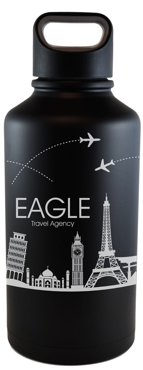 Everest 67oz double wall stainless steel vacuum growler matte black