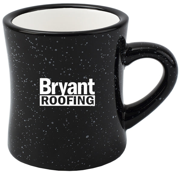 Diner 10oz speckled black exterior/white interior mug vitrified