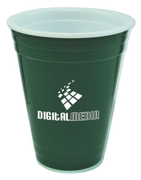 Party Cup 16oz 2tone green/white