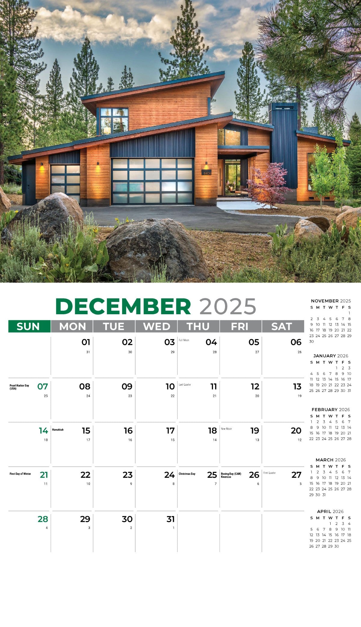 Galleria Wall Calendar 2025 Homes