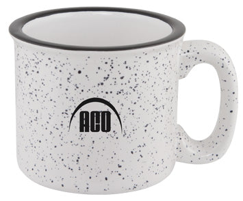 Camper 15oz speckled white mug