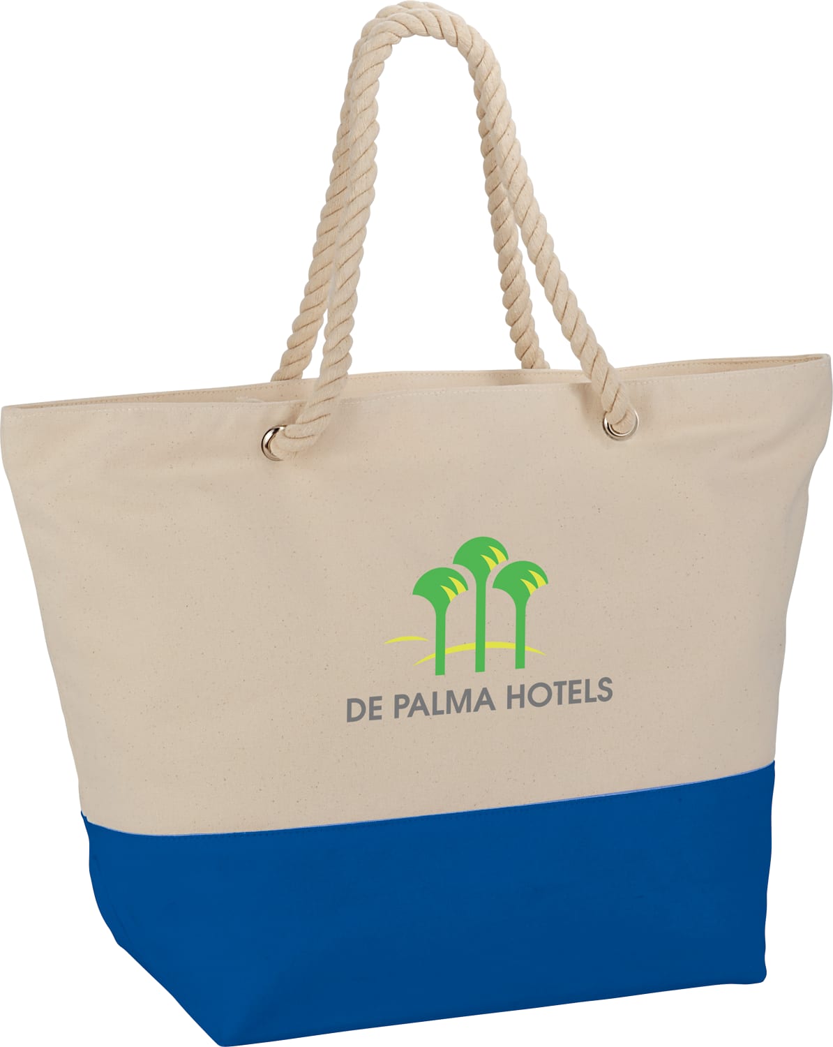 Zippered 12oz Cotton Canvas Rope Tote