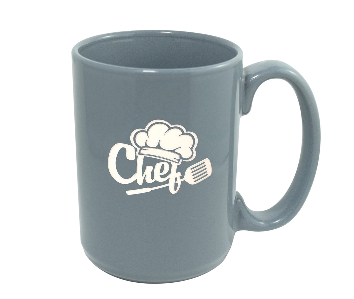 Jumbo 15oz light grey ceramic mug - Etched