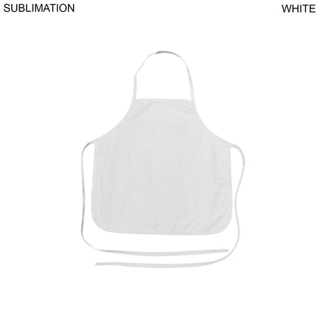 Domestic made Kids Bib Apron, 17x19, No Pockets, Sublimated, White or Stock Colored ties