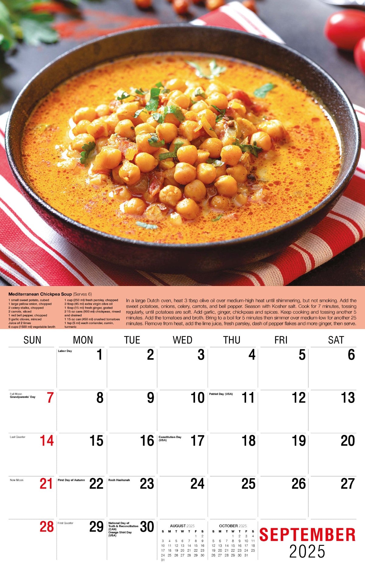 Galleria Wall Calendar 2025 Recipes