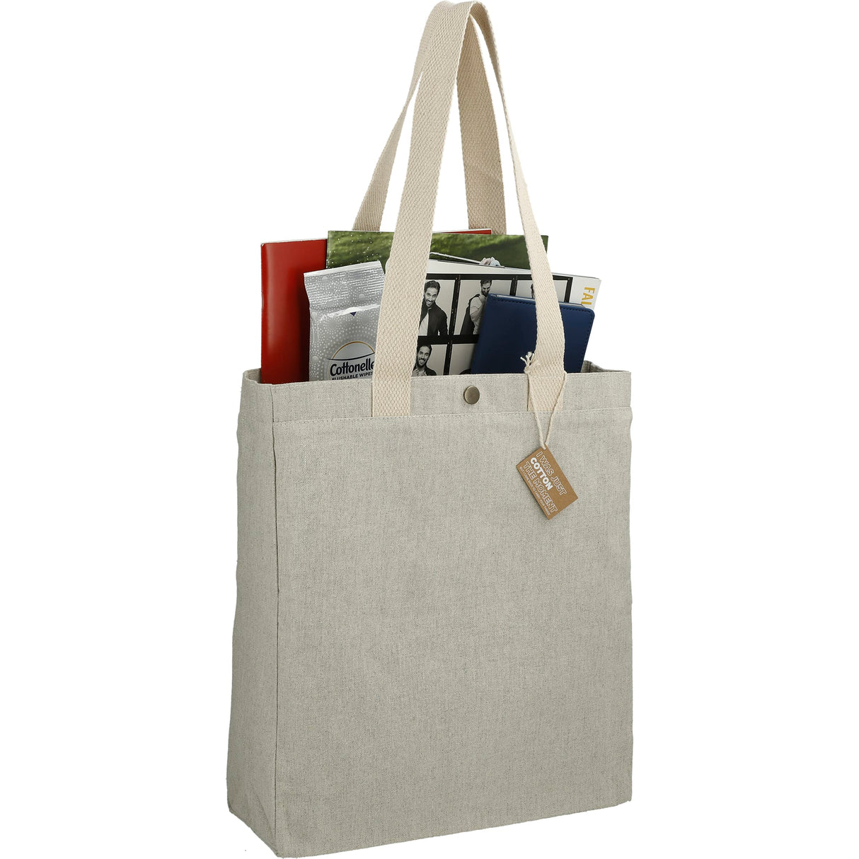 000382 Repose 10oz Recycled Cotton Box Tote w/Snap