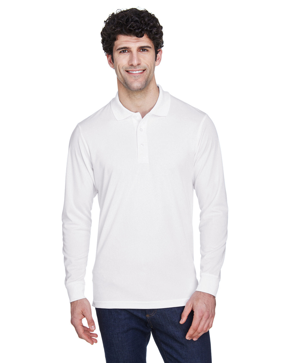 000152 CORE 365 Men's Pinnacle Performance Long-Sleeve Piqué Polo