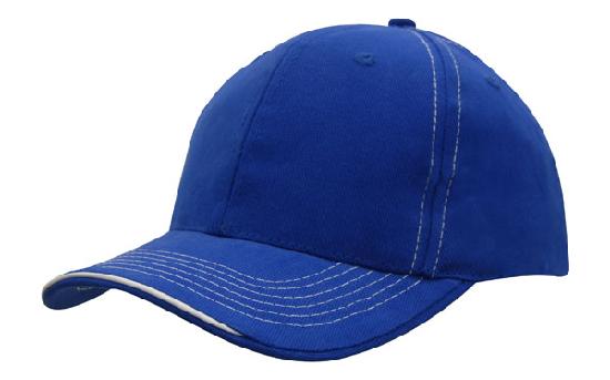Brushed Heavy Cotton Cap w/Contrast Stitching & Open Lip Sandwich