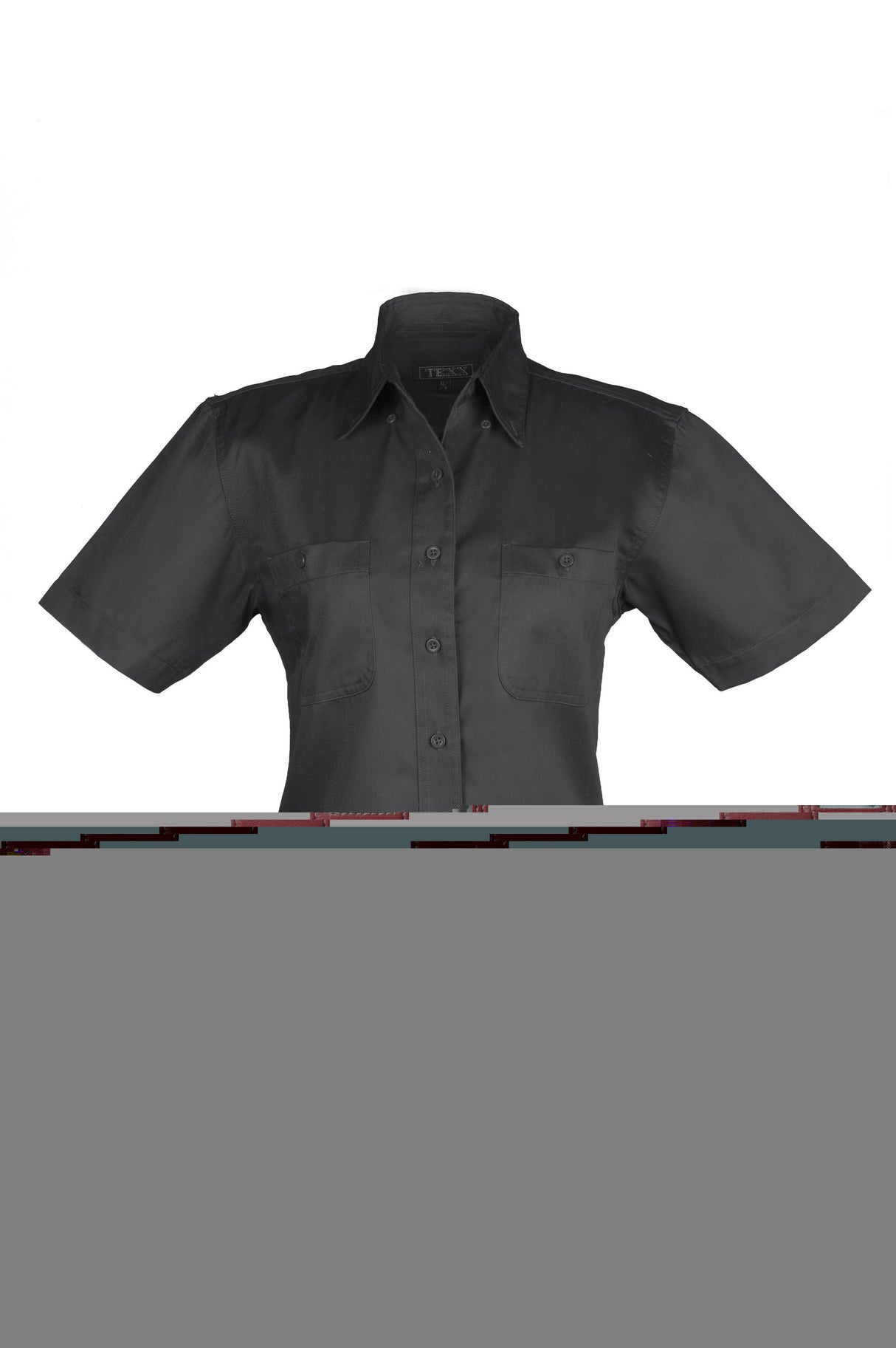 Ladies Cotton Blend Twill Short Sleeve Shirt (GREY) (XS-3XL)