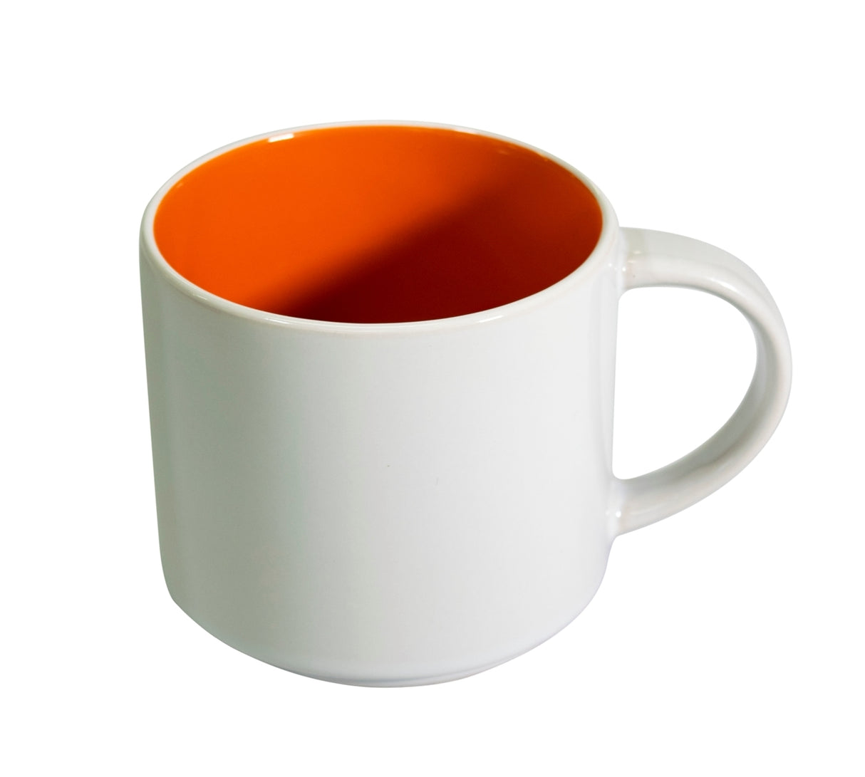Brighton 14oz two-tone ceramic mug white/orange in a Ripple box