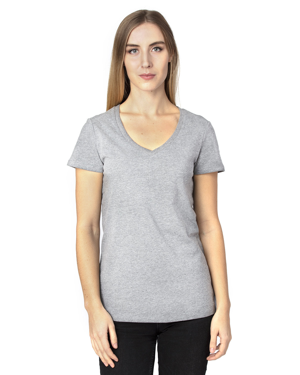 000245 THREADFAST Ladies' Ultimate CVC V-Neck T-Shirt