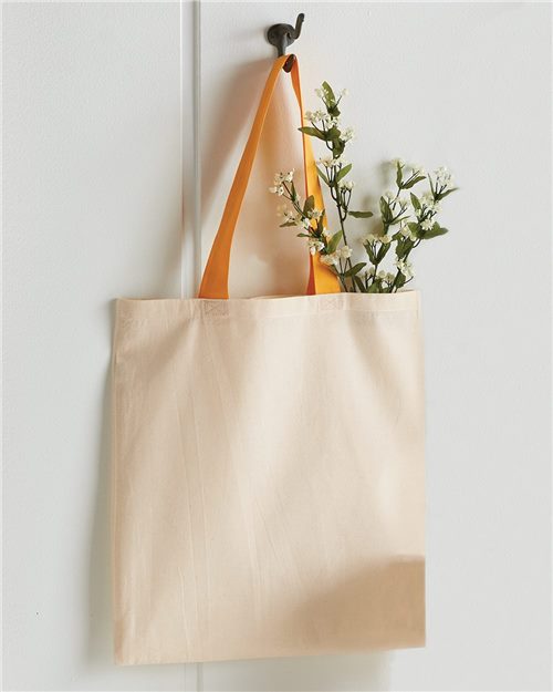 Q-Tees™ Economical Tote w/Contrast-Color Handles