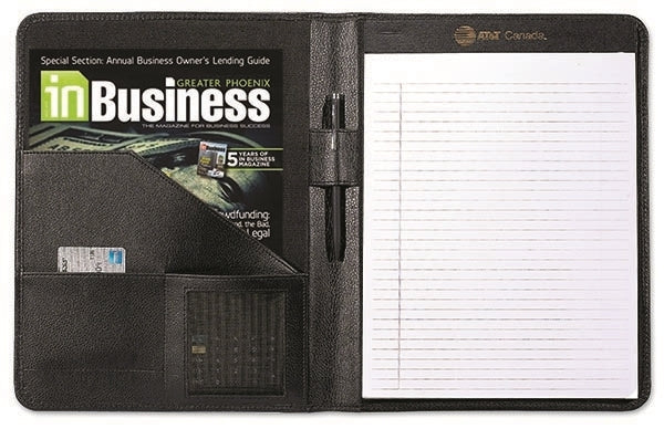 Textured Nappa Leather Writing Folio black