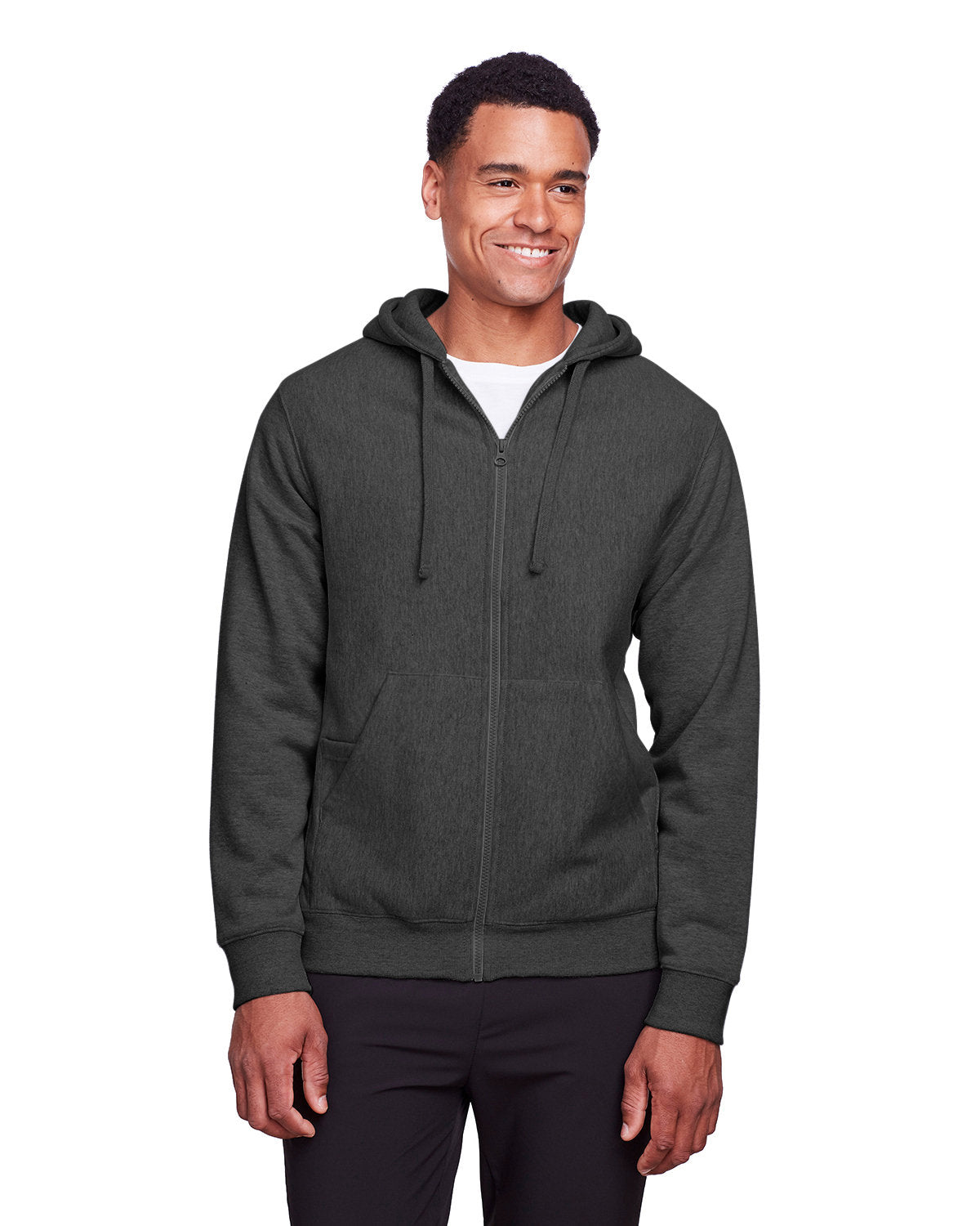 000237 Team 365 Men's Zone HydroSport Heavyweight Full-Zip Hooded Sweatshirt