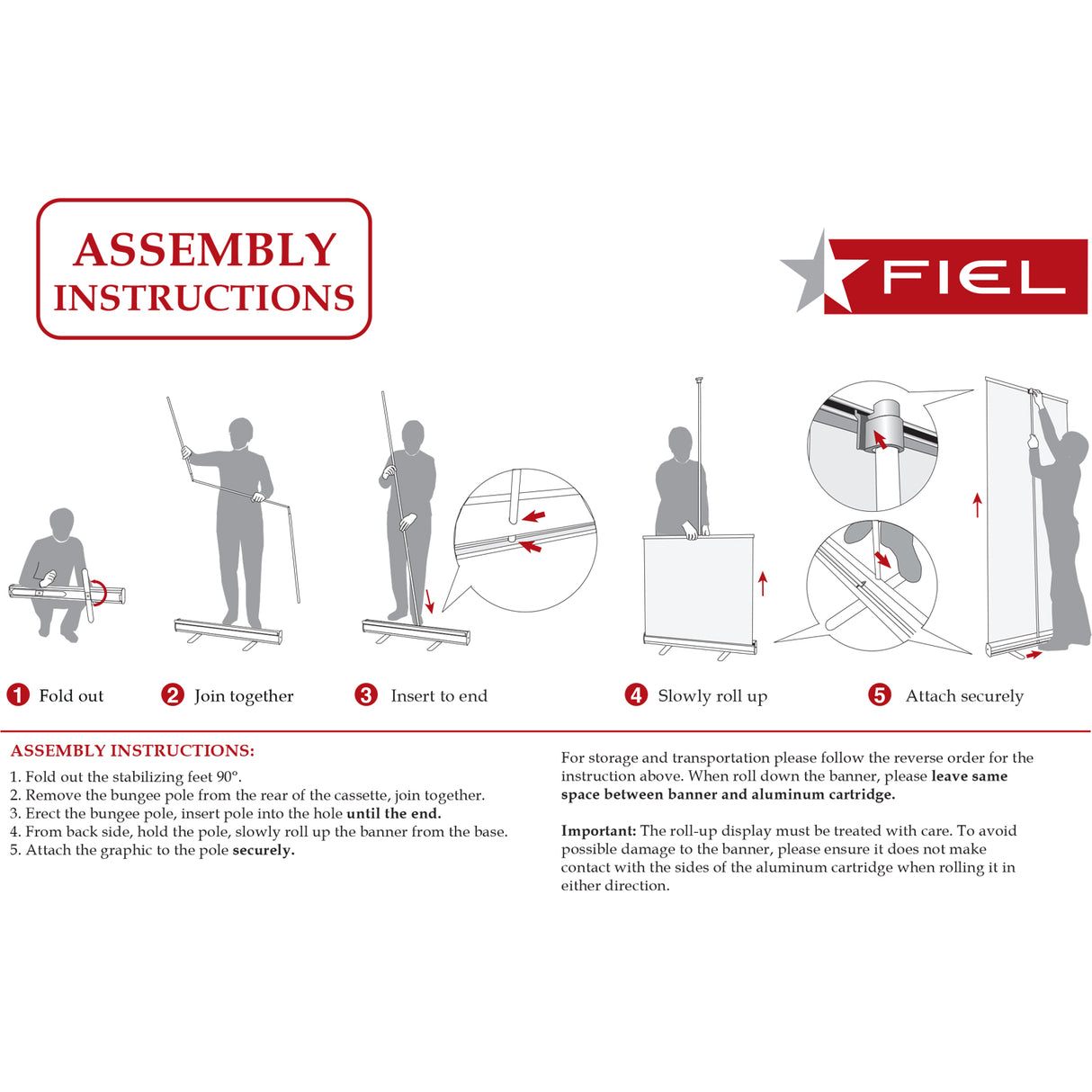 24 Hr Express Ship - Premium Retractable Banner with Graphics, Stand & Bag, 33.5x79, NO SETUP CHARGE