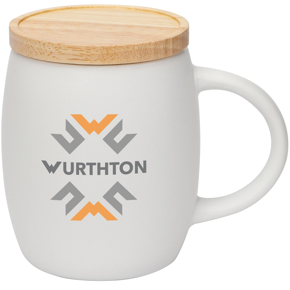 15 Oz. Hearth Ceramic Mug w/Wood Lid Coaster