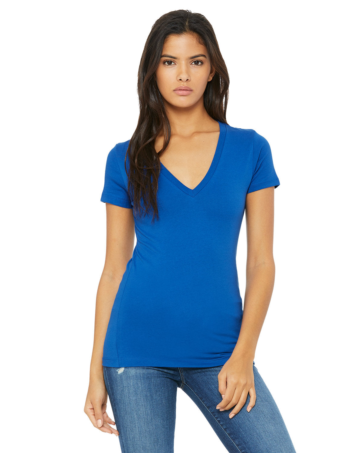 BELLA+CANVAS Ladies' Jersey Short-Sleeve Deep V-Neck T-Shirt