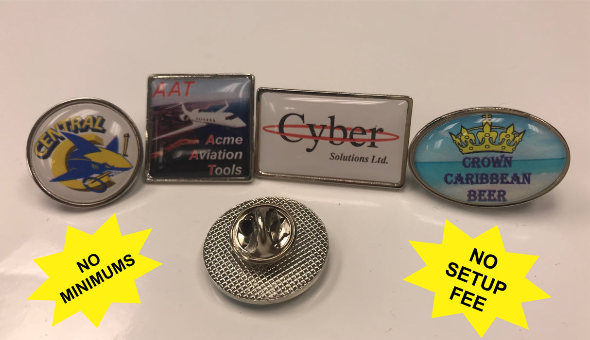 Metal Lapel Pin with Full Color Domed Logo