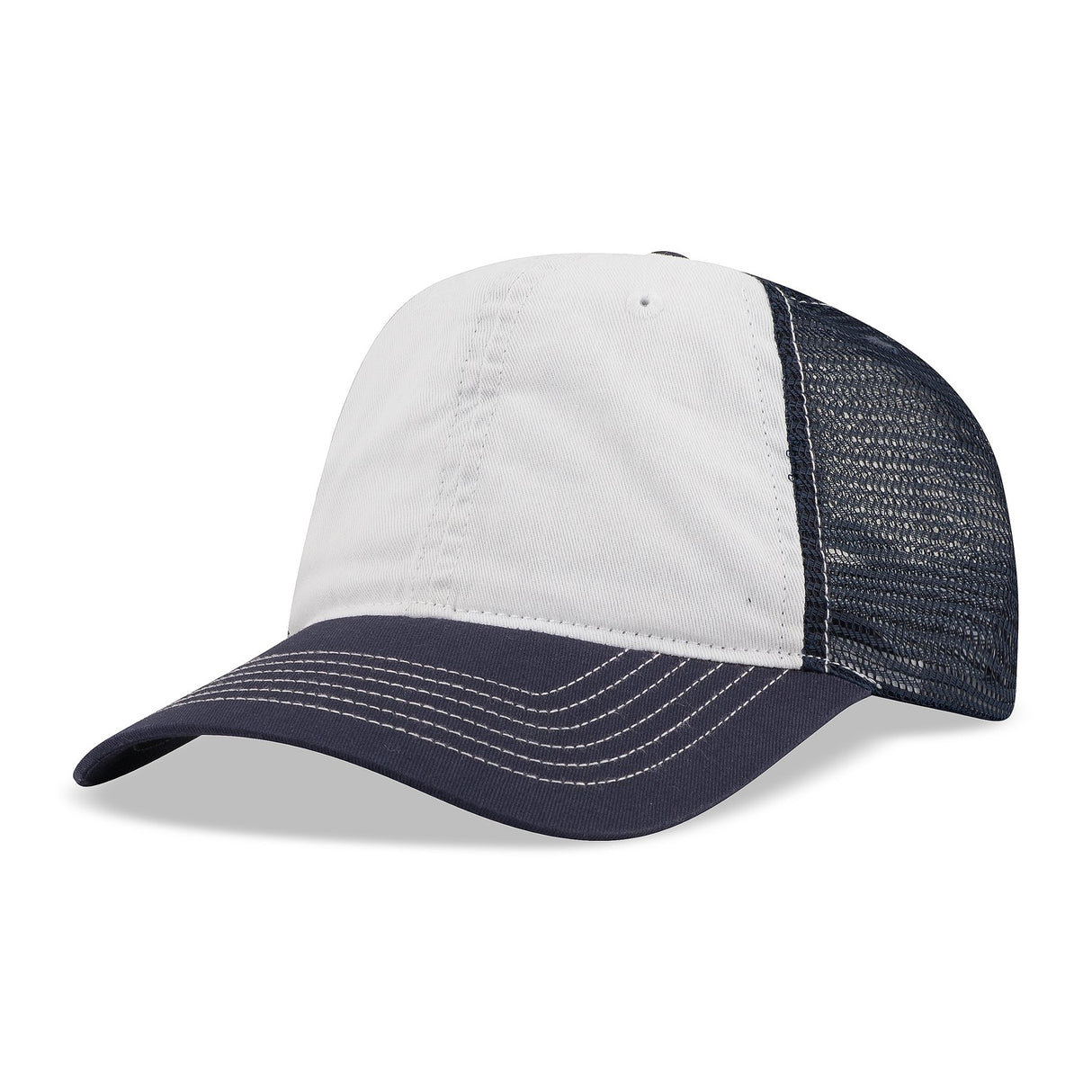 Bio-Washed Cotton Twill Front Cap w/Soft Mesh Sides & Back