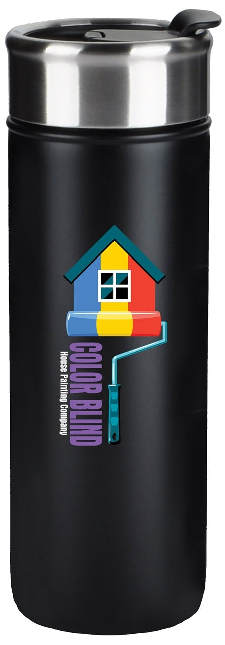 Kingston 18oz black stainless steel vacuum tumbler with lid - Digital Print