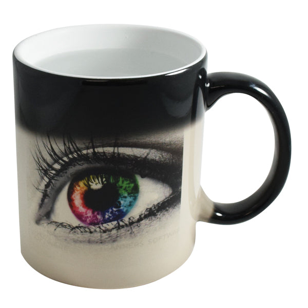 Sublimated colour change 11oz 2tone mug in Ripple brown gift box