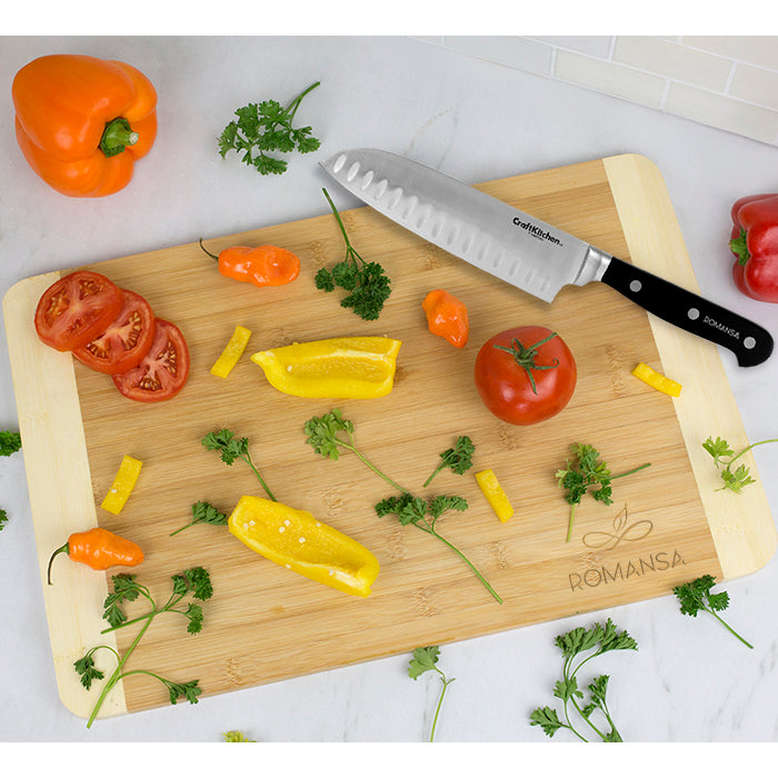 Home Basics® Two Tone Bamboo Cutting Board 12"x18"