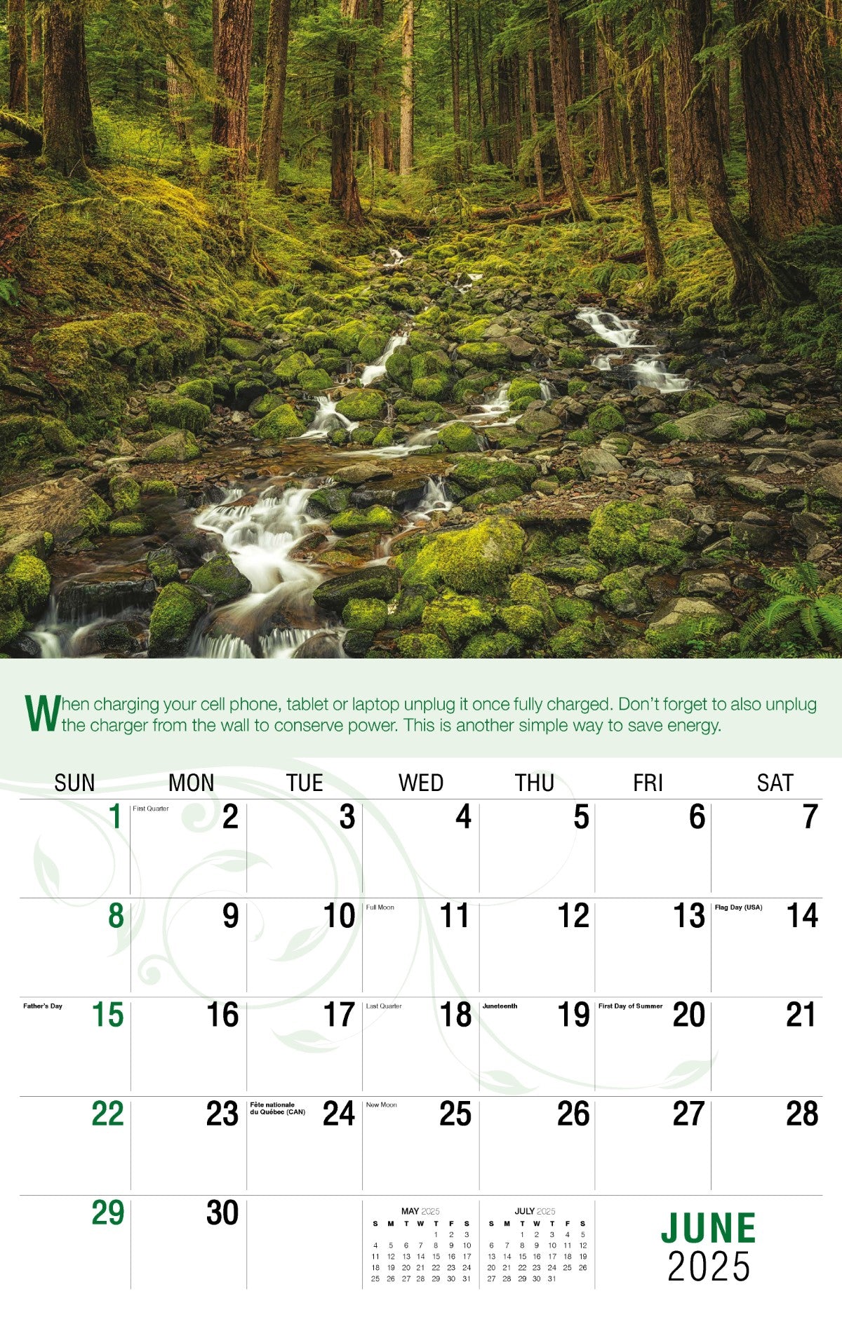 Galleria Wall Calendar 2025 Go Green Calendar