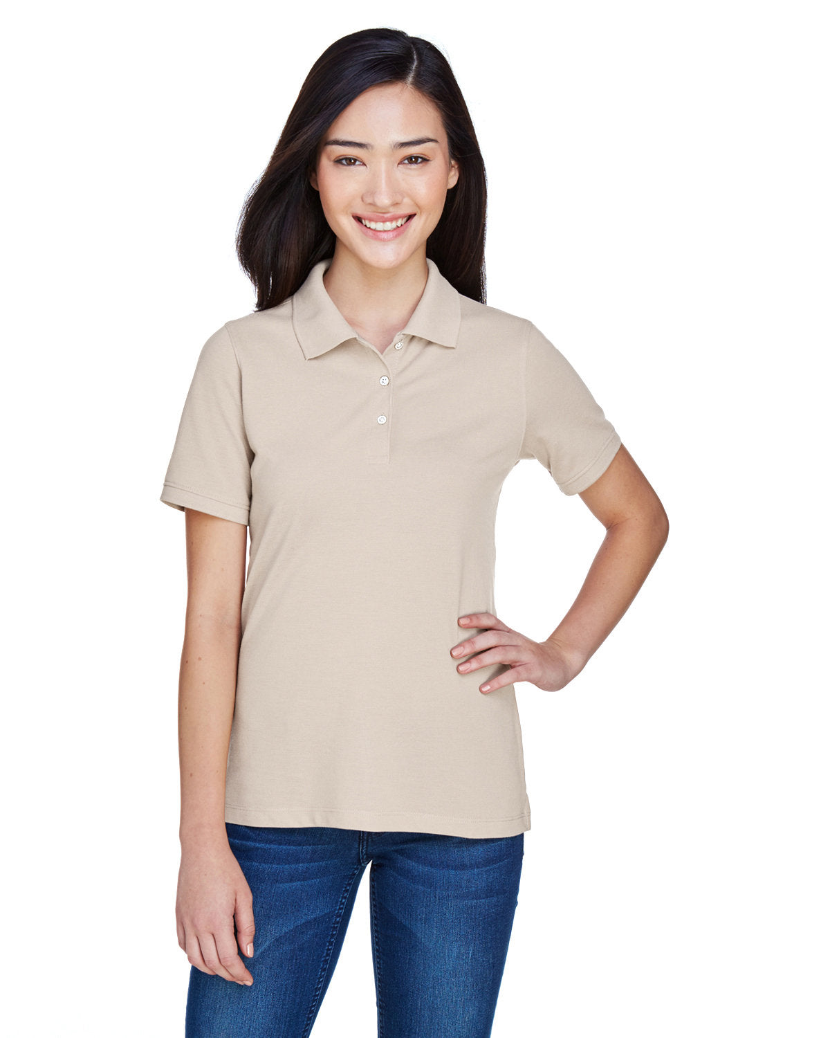 Harriton Ladies' 5.6 oz. Easy Blend? Polo