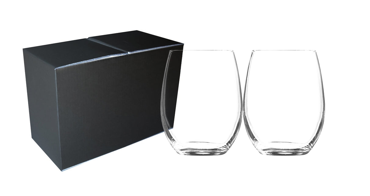 ~Veranda 15oz stemless wine S/2 in a Mystique box