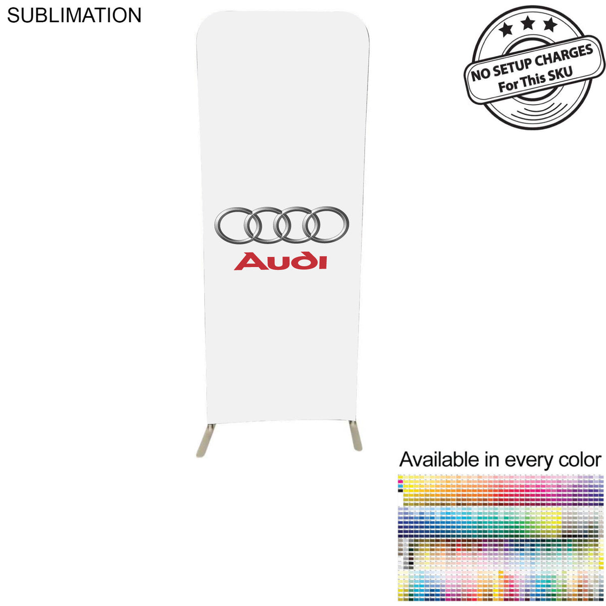 Product Branding 2'W x 78"H EuroFit Straight Wall Display Kit, with Full Color Graphics Double Sided