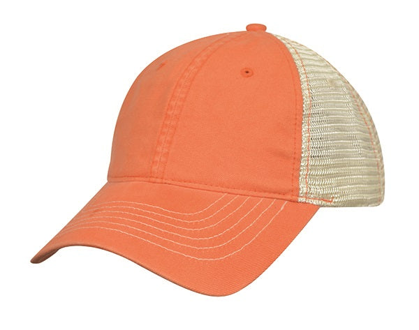 Bio-Washed Cotton Twill Front Cap w/Soft Mesh Sides & Back