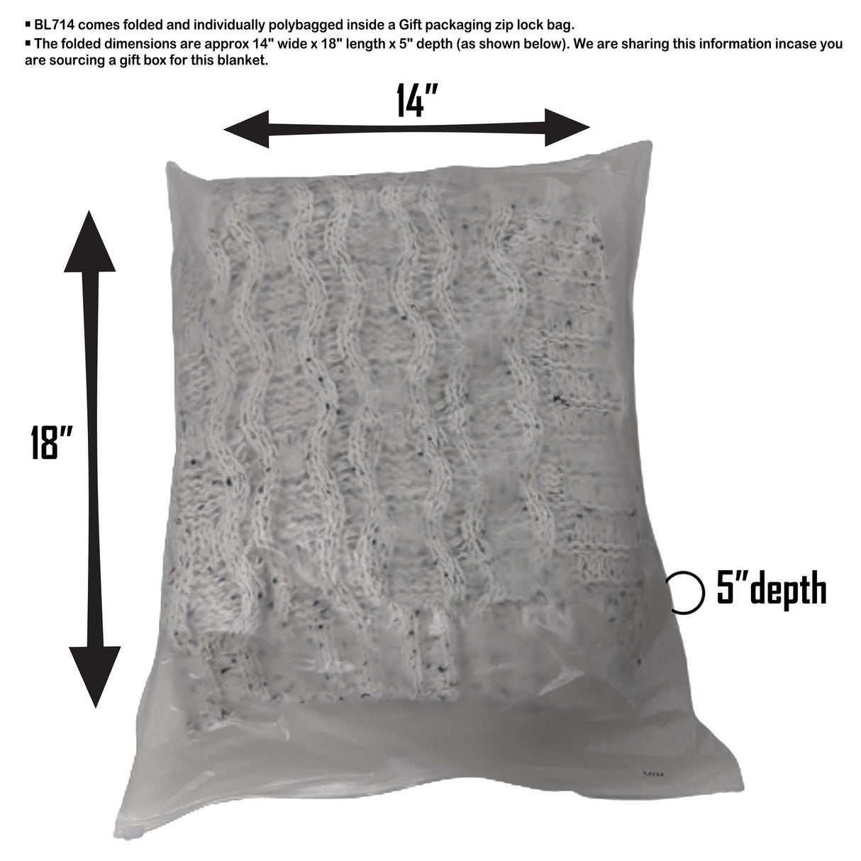 Heather Cable Knit Chenille Blanket, 50x60, Blank Only