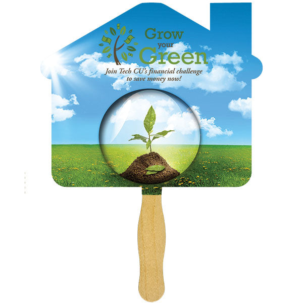 House Sandwiched Hand Fan (2 Side/ Four Color Process imprint)