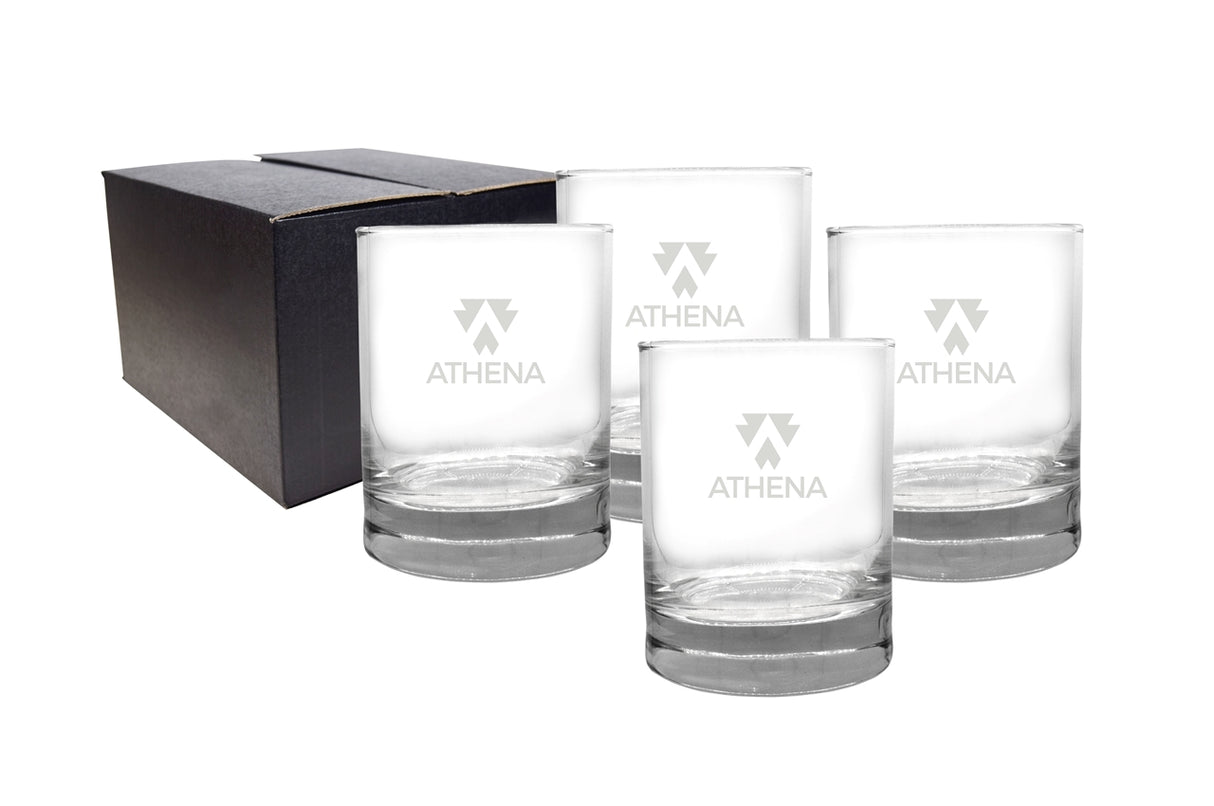 ~ Bormioli Rocco Gina 10.5oz clear glass tumbler S/4 in a 'Midlnight gift box