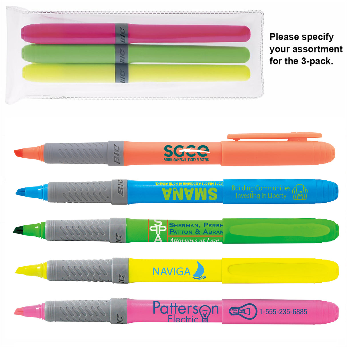 BIC® Brite Liner Grip™ 3-Pack