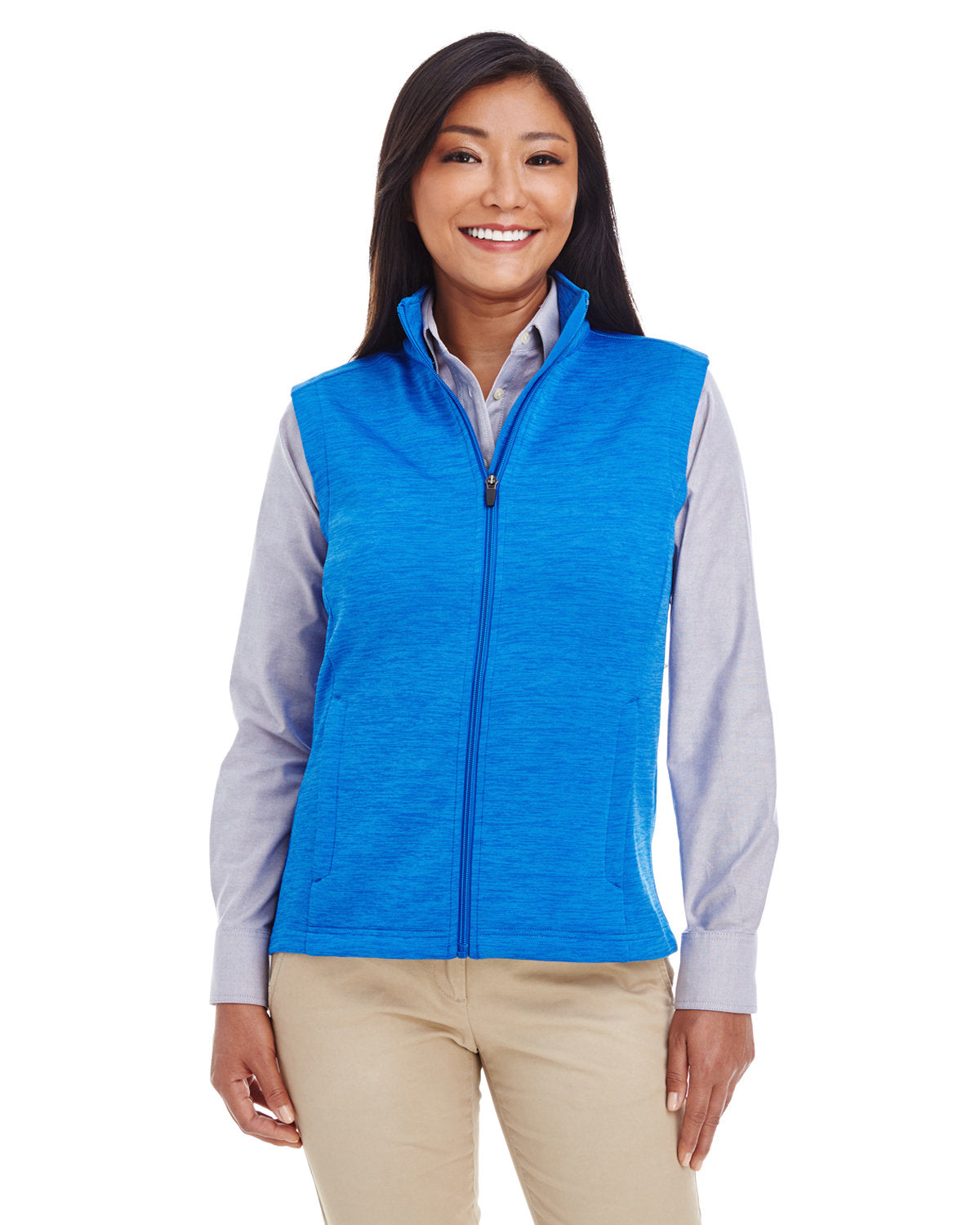 DEVON AND JONES Ladies' Newbury Mélange Fleece Vest