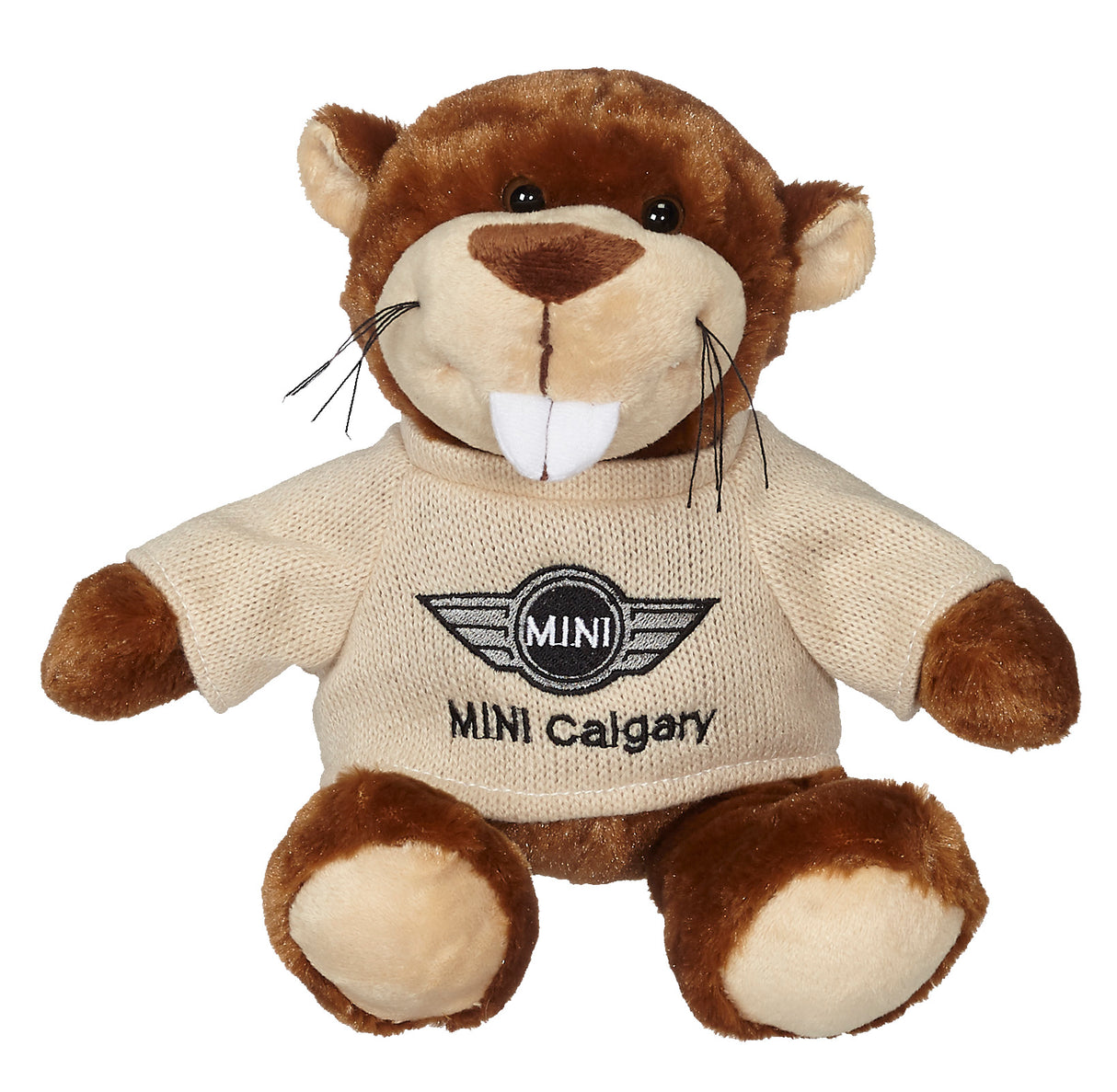 11" Bucky Beaver w/Machine Knit Sweater Embroidered