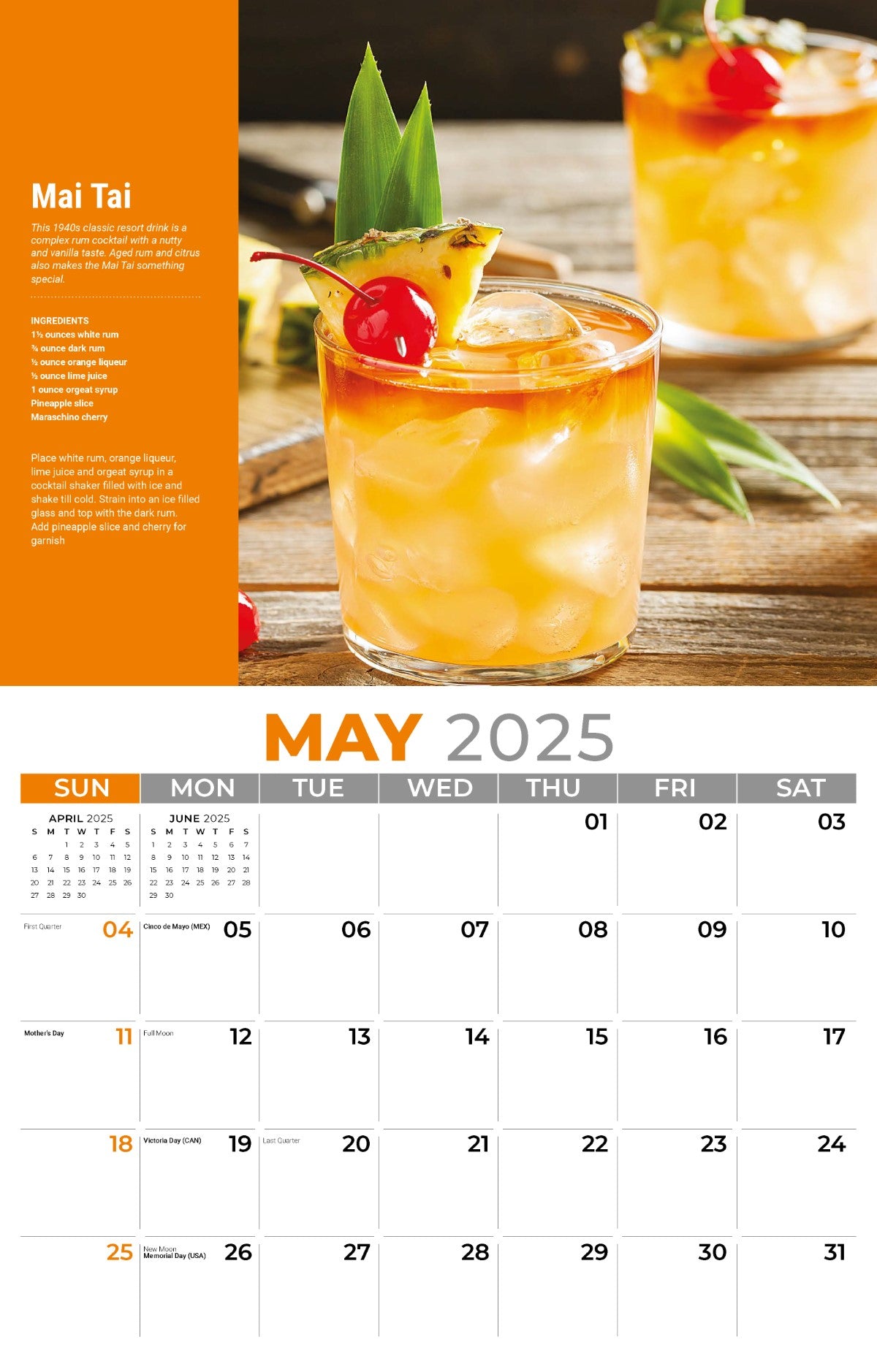 Galleria Wall Calendar 2025 Happy Hour