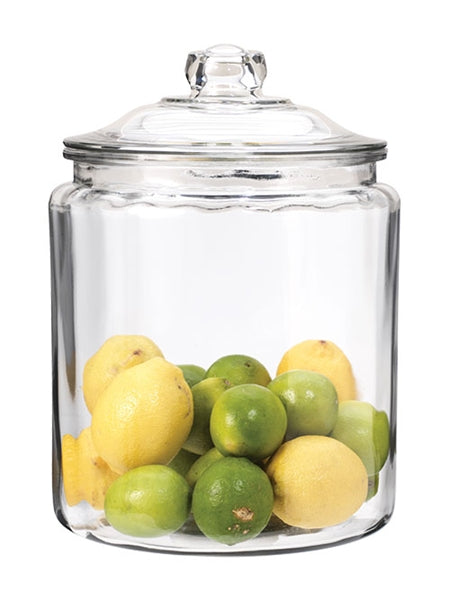Heritage Large 128oz clear glass jar with glass cover