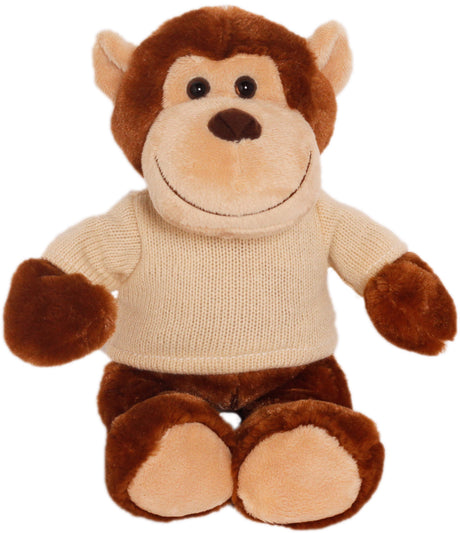 11" Milo Monkey w/ Machine Knit Sweater Embroidered
