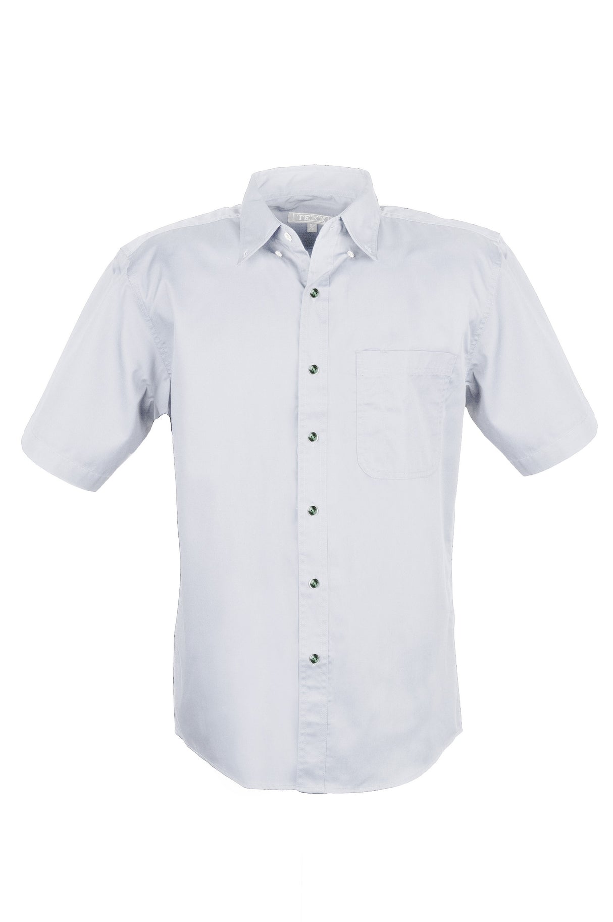 MEN EASY CARE COTTON BLEND DRESS SHIRTS SHORT Sleeve(WHITE) (S-4XL)
