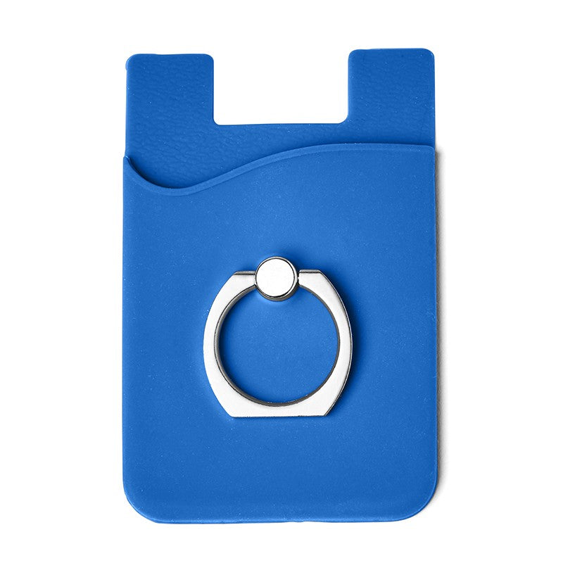 Silicone Card Holder w/Metal Ring Phone Stand