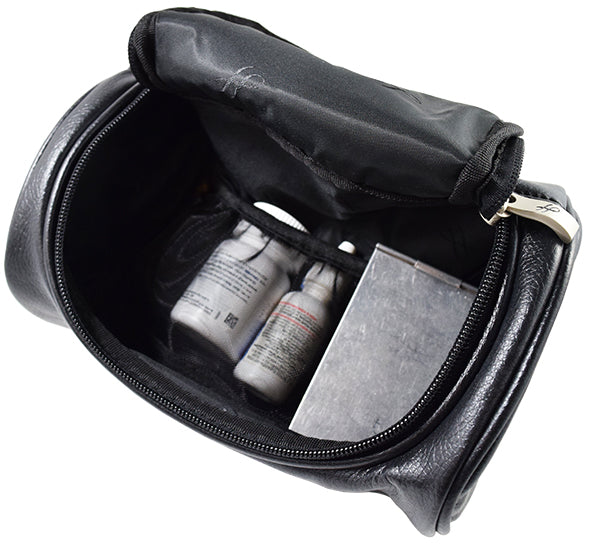 Small Cosmetic bag black, nylon and simuleather