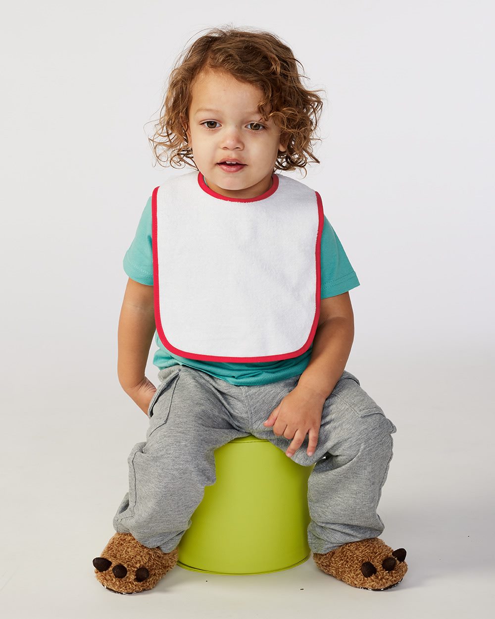 Rabbit Skins Infant Contrast Trim Terry Bib