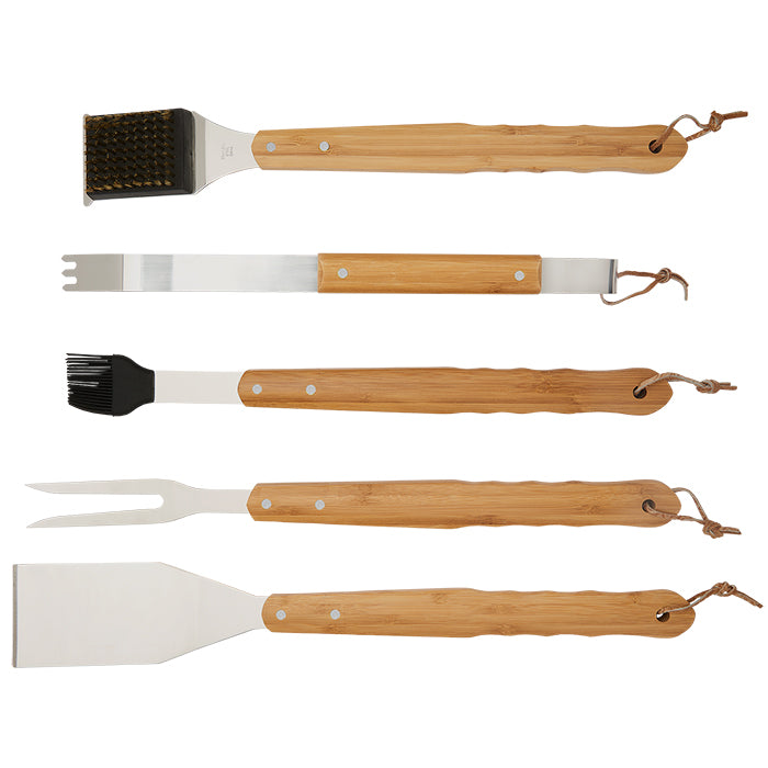 5 Piece Bamboo BBQ Set