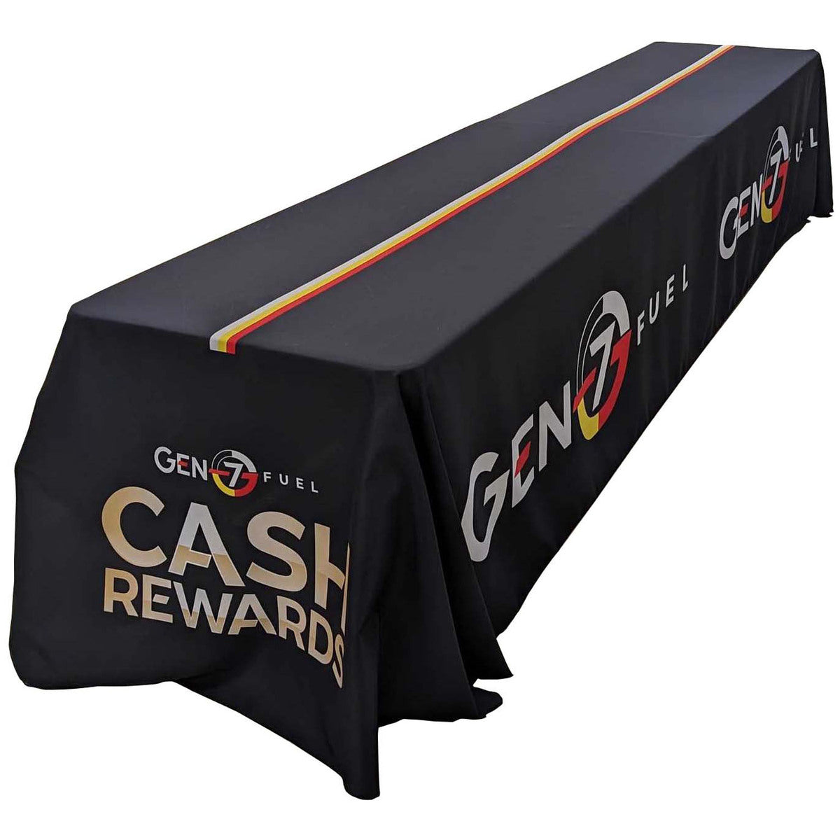 24 Hr Express Ship - Sublimated Table Cloth for 12' table (or 2 x 6' tables combined), Closed Back