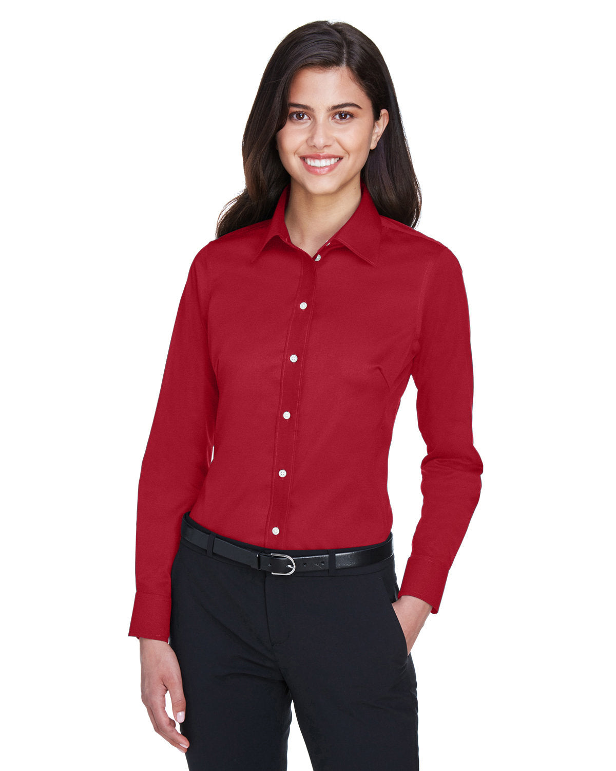 Devon and Jones Ladies' Crown Collection® Solid Stretch Twill Woven Shirt